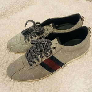 Authentic glitter Gucci sneakers .
